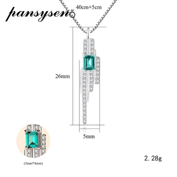 PANSYSEN Reale Argint 925 Smarald, Diamant tipul de Piatră prețioasă Colier de Nunta Logodna Bijuterii Fine en-Gros Picătură de Transport maritim