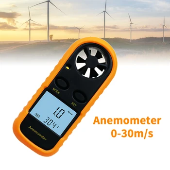Anemometru portabil Termometru GM816 Viteza Vântului Ecartament Metru Vânt Meter 30m/S LCD Digital de Măsurare a Vitezei de Curgere Anemometre