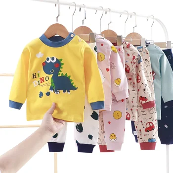 Copii Seturi De Pijamale Pentru Copii Toddler Băieți Fete De Bumbac Cu Mâneci Lungi Fata De Desene Animate Haine De Toamna Sleepwear Costum De Dinozaur Pijamale