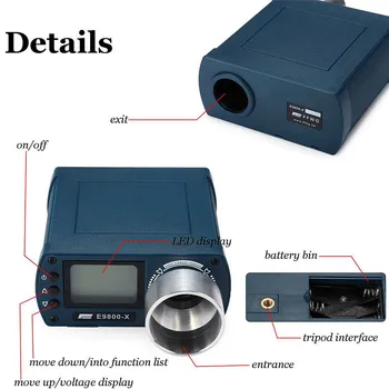 ZEAST E9800-X Viteza de Fotografiere Tester de Înaltă Precizie de Fotografiere de la-10C la 50C 0-500J Pluton-Energia Cinetică Ecran LCD
