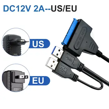 USB3.0 easy drive cablu USB dual cap la 2.5 inch USB LA SATA cablu de transfer de conversie hard disk cablu