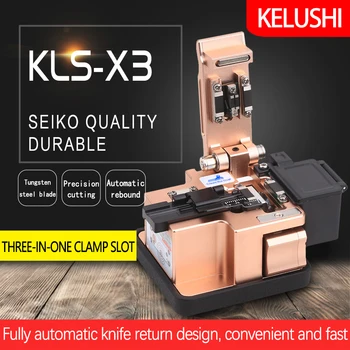 KELUSHI X3 Optic Fiber Cleaver Fibra Optica Cablu Cutter FTTH Tool Cuțit de Tăiere de Înaltă Precizie 24-Suprafața-Lama