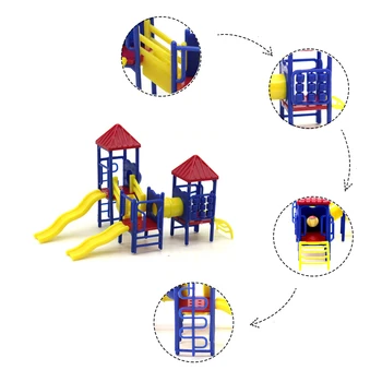 3pcs Model Slide Miniature loc de Joaca Slide 1:75 Model la Scară Copii Tobogane loc de Joacă pentru Peisaj Layout