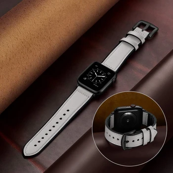 Curea pentru Apple watch 4 5 trupa 44mm 40mm 42mm 38mm Iwatch serie 5/4/3/2/1 silicon+Vintage real bratara din piele wristbelt