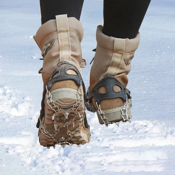 1 pereche de 19 Dinti de Gheata Crampoane Zăpadă Iarna Cizme Pantofi de Gheață de Prindere Anti-alunecare Piroane de Gheață Zăpadă de Tracțiune Pene