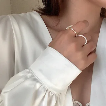 Coreea Moda Mini Mic Naturale De Apă Dulce Pearl Inele Pentru Femei Reale Hipoalergenic Bijuterii De Nunta Pentru Femei Inel Cadou