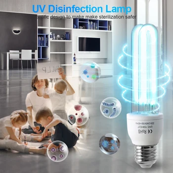 E27 Lumina UV Sterilizator cu Ultraviolete Lampa Tub Bec 15W AC 220V Ucide Acarianul Bactericid Bec Lampa Bactericida Lampa de Dezinfectare