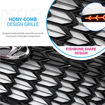 Pentru Hyundai Tucson grila fata echipare ABS Hony-pieptene design argintiu negru styling auto Accesorii-2018