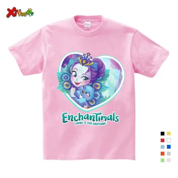 Baieti Tricouri pentru Fete Enchantimals Tricou Fete/Baieti Amuzante pentru Copii Haine Copii Vara Tricou Copii, Imbracaminte Copii Costum Top