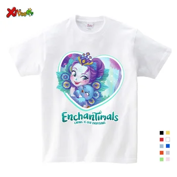Baieti Tricouri pentru Fete Enchantimals Tricou Fete/Baieti Amuzante pentru Copii Haine Copii Vara Tricou Copii, Imbracaminte Copii Costum Top