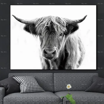 Fara rama Pictura pe Perete Animale Panza Printuri Highland Vaca Picturi Artă pentru Pereti Living