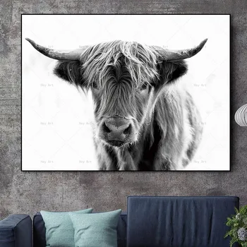 Fara rama Pictura pe Perete Animale Panza Printuri Highland Vaca Picturi Artă pentru Pereti Living