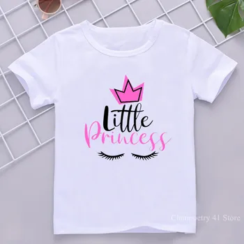 Mica mea Printesa Coroana de Vară de Îmbrăcăminte pentru Copii Printesa Fată Drăguță Mic T-shirt Estetica Copil Amuzant Topuri Echipajul Gât