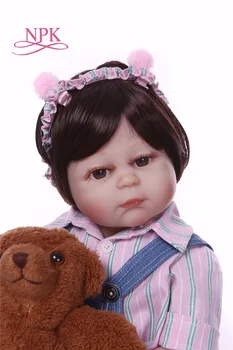 NPK 47CM Silicon Renăscut pentru Copii Super-Realiste Copilul copil Bonecas Copil Papusa Bebes Renăscut Brinquedos Renăscut urs Jucărie Pentru copii Cadouri