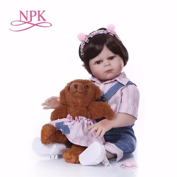 NPK 47CM Silicon Renăscut pentru Copii Super-Realiste Copilul copil Bonecas Copil Papusa Bebes Renăscut Brinquedos Renăscut urs Jucărie Pentru copii Cadouri