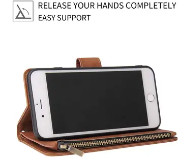 Pentru Coque iPone SE 2020 Caz Acoperire Retro cu Fermoar Folio Piele Magnetic Slot pentru Card de Portofel Telefon Caz pentru iPhone 12 11 Pro Max XR