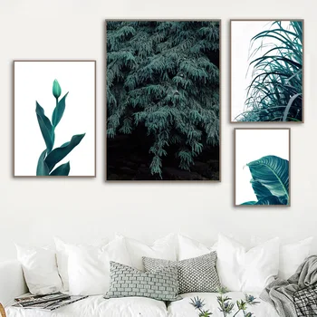 Verde Frunze De Cactus Pădure Sweet Home Arta De Perete Panza Pictura Nordică Postere Si Printuri Poze De Perete Pentru Living Decorul Camerei