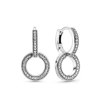2020 Veritabil 925 Sterling Silver Cercei Stud Pavé Șarpe Lanț Model de Cercei pentru Femei de Moda Bijuterii de Argint Sterlină