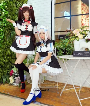 NEKOPARA OVULE Chocola Vanilie Servitoare cu Șorț Uniformă Rochie Costum Anime Personaliza Costume Cosplay