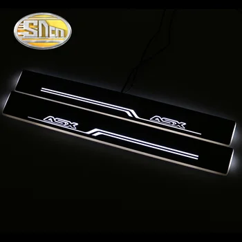 SNCN 4BUC LED-uri Auto Pragului de Ușă Pentru Mitsubishi ASX RVR 2011 - 2019 Ultra-subțire Acrilice LED-uri Dinamice bun venit Lumina Scuff Placa Pedala
