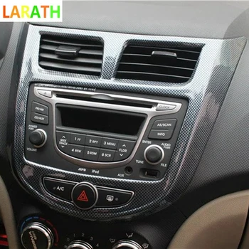 Pentru Hyundai Verna 2010-1014 ABS Fibra de Carbon/culoare Mahon Auto Centrală de Control Multimedia Radio Panoul de Autocolant Auto Styling