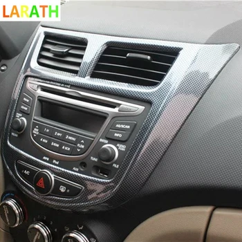 Pentru Hyundai Verna 2010-1014 ABS Fibra de Carbon/culoare Mahon Auto Centrală de Control Multimedia Radio Panoul de Autocolant Auto Styling