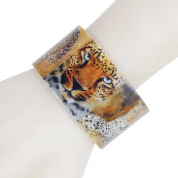 Bonsny Plastic Africa De Leopard, Panteră Brățări Brățări Animal Sălbatic Indian Ambarcațiunile De Bijuterii Pentru Femei Fete Adolescente Copil Cadou En-Gros