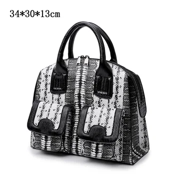 BENVICHED Femei versiunea coreeană 2021 noua geanta doamnei simplă geantă de mână de toamna și iarna moda atmosferă șarpe folie de sac c146