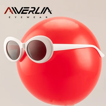 AIVERLIA Vintage Oval ochelari de Soare pentru Femei Brand Designer de Ochelari de Soare Pentru Femei Ochelari cu Ramă Neagră Oculus De Sol UV400 AI49