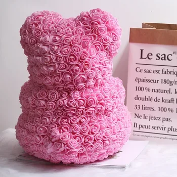 De Vânzare la cald 40cm25cm Urs de Trandafiri Flori Artificiale Acasă Nunta Festival DIY Ieftine de Nunta de Decorare Cutie de Cadou Cununa de Meserii