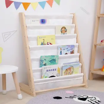Simplu Podea Copii Raft Revista Raft Cu Jucării de Stocare de Lemn Bibliotecă Plasarea de Cărți pentru Copii și Imagine Rack
