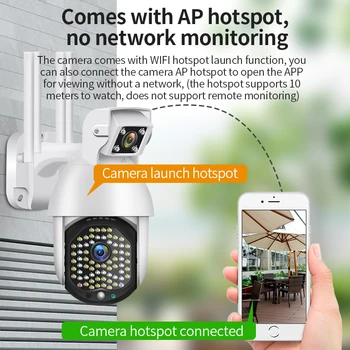 1080P PTZ Camera IP Dual Lens Wifi în aer liber Piesa Auto de Securitate Wifi Speed Dome 72LED Lumina Zoom Digital de Supraveghere CCTV