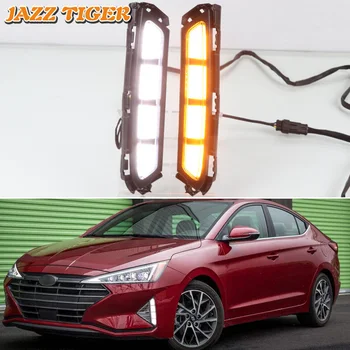 JAZZ TIGRU Transforma Semnalul Galben Funcția Auto DRL Lampă de 12V LED Diurne Lumina Zilei Pentru Hyundai Elantra Avante 2019 2020