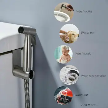 Din Oțel Inoxidabil, Toaletă Mână Bideu Robinet Pulverizator Pulverizator Arma De Toaletă Spray Pentru Baie Cu Auto-Curățare Cap De Duș