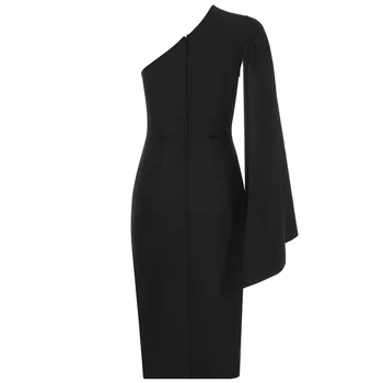 En-gros de vară 2020 femei negru rochie cu un singur umar casual Moda celebritate boutique cocktail rochie bandaj