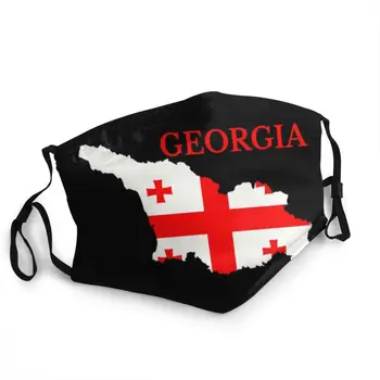 Georgia Țară Steag Hartă Lavabile pentru Adulti Gura Masca de Fata Anti Ceata Masca de Praf Capacul de Protecție Respiratorie Gura-mufla