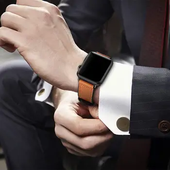 Bandă de piele pentru Apple watch curea 40mm 42mm 38mm Autentic curea din Piele+cauciuc watchband bratara iWatch serie SE 6 5 4 3 44MM