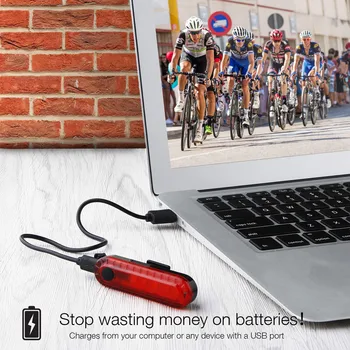 2 buc Munte USB Reîncărcabilă Biciclete Biciclete Ciclism 4 Moduri de CONDUS Fata-Spate, Coada de Lumină Lampă de Apă strâns lumini spate USB Stop