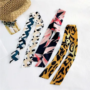 2021 Nou Designer de Femei Lungi Skinny Păr Cravată Eșarfă Bentita Femela Leopard Imprimate Mâner Sac Pungă Eșarfe pentru Femei Foulards