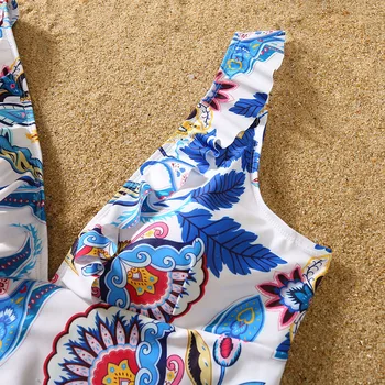 Vara Beachwear Familie Haine De Potrivire Flori De Imprimare Mama Fiica Bikini Costume De Baie Tatăl Și Fiul, Costume De Baie, Pantaloni Scurți De Baie