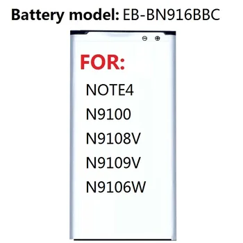 Înlocuire Baterie EB-BN916BBC Pentru Samsung GALAXY NOTE4 N9100 N9108V N9109V N9106W NOTA 4 cu NFC 3000mAh