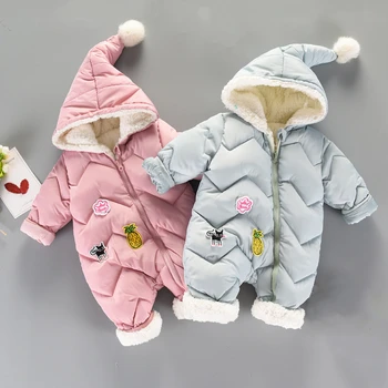 Fashiong Copil drăguț Iarna Fete Baieti Haine de Lână Cald Catifea Copil Nou-născut Romper pentru Sugari îmbrăcăminte Costum
