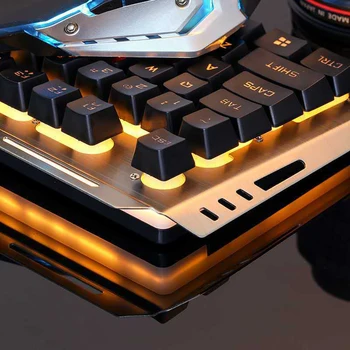 V1 Soareci de Tastatura Combo Set Mână Mecanică Simt Ergonomic RBG Fundal USB cu Fir Gaming Mouse-ul și Tastatura pentru Laptop PC