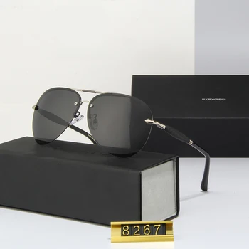 Nouă Bărbați ochelari de Soare Brand de Moda Designer de Ochelari Retro Pilot de Conducere Polarizate Soare de Sticlă fără ramă Lentile Des lunetele de soleil