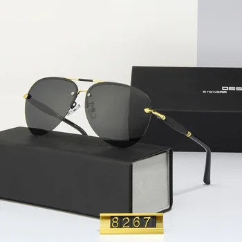 Nouă Bărbați ochelari de Soare Brand de Moda Designer de Ochelari Retro Pilot de Conducere Polarizate Soare de Sticlă fără ramă Lentile Des lunetele de soleil