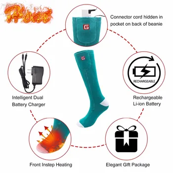 Baterie reîncărcabilă Electrice Incalzite Șosete Calde Kit pentru Cronic Picioarele Reci,Piscină în aer liber, Sport Șosete Termice pentru Bărbați și Femei