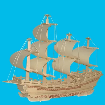 Noi din lemn din Lemn cu Panze Nava Kituri DIY Acasă Model Home Decor Barca Cadou de Ziua de nastere pentru Copii jocuri de învățare