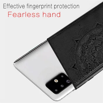 Pentru Samsung Galaxy A71 A70 A70S A60 A51 A50S Mandala caz cu introducerea cardului funcția multi-selecție de culoare jumătate de pachet de caz