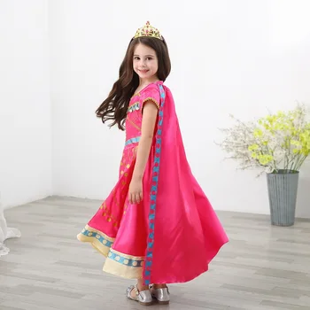Jasmine Printesa Rochie pentru Fete Aladdin Copii de Craciun Jasmine Încoronare Costum Toddle Copil Arab Haine de Performanță Costum