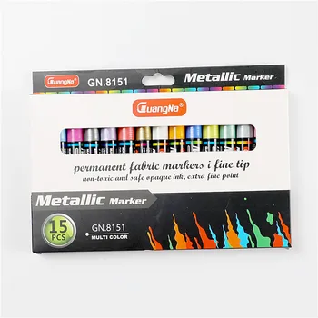 15 Culori Arta Marker Set de 3MM Metalice Markeri Creative DIY Album Foto Graffiti Pixuri pe bază de Apă Erasable Culoare Marker